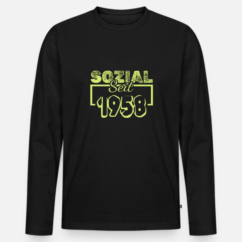 Sozialarbeiter 1958 - Männer Premium Bio Langarmshirt - Schwarz