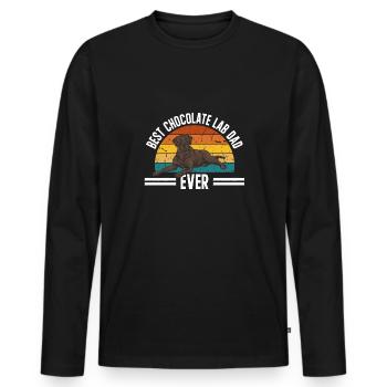 Schoko Brauner Labrador Retriever Hund - Männer Premium Bio Langarmshirt - Schwarz - Vorne - Nico (187cm)