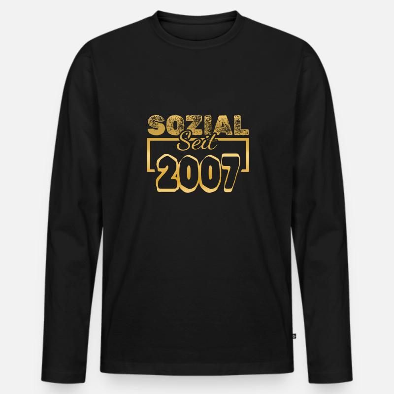 2007 - Männer Premium Bio Langarmshirt - Schwarz