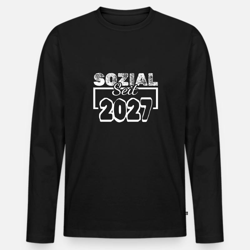 2027 - Männer Premium Bio Langarmshirt - Schwarz