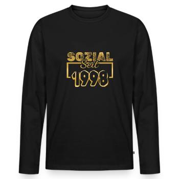 Travailleur social 1998 - T-shirt manches longues Premium bio Homme - noir - Devant - Nico (187cm)