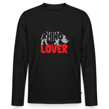 Rhino Rhino Unicorn - Men's Premium Organic Long Sleeve Shirt - black - Front - Nico (187cm)