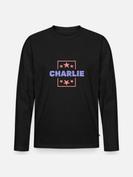 Charlie as Charlie - Men's Premium Organic Long Sleeve Shirt - black