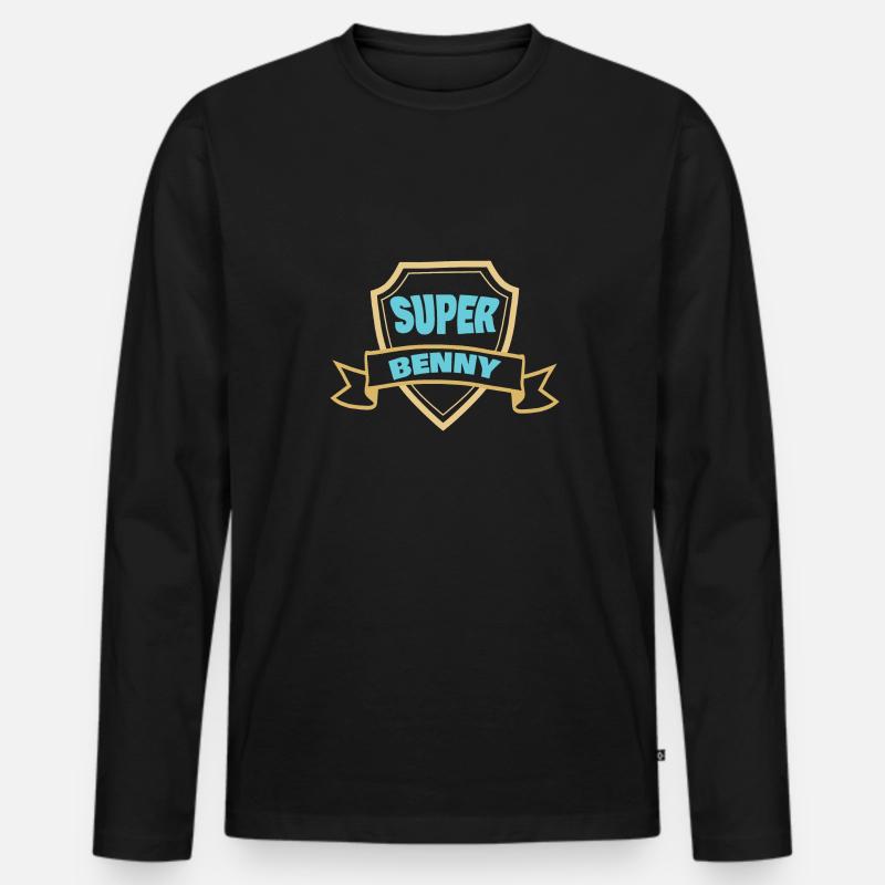 Vorname Benny - Männer Premium Bio Langarmshirt - Schwarz