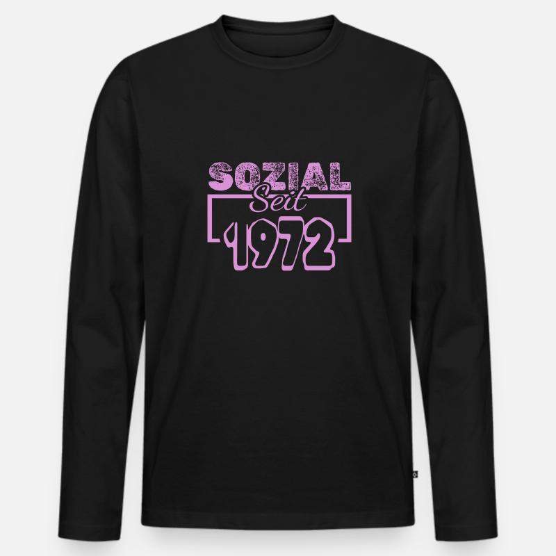 Sozialarbeiter 1972 - Männer Premium Bio Langarmshirt - Schwarz