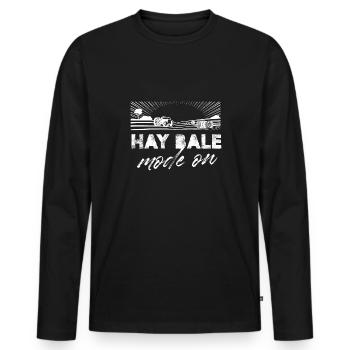 Hay Bale Mode On Straw Baling Hay Farming - Men's Premium Organic Long Sleeve Shirt - black - Front - Nico (187cm)