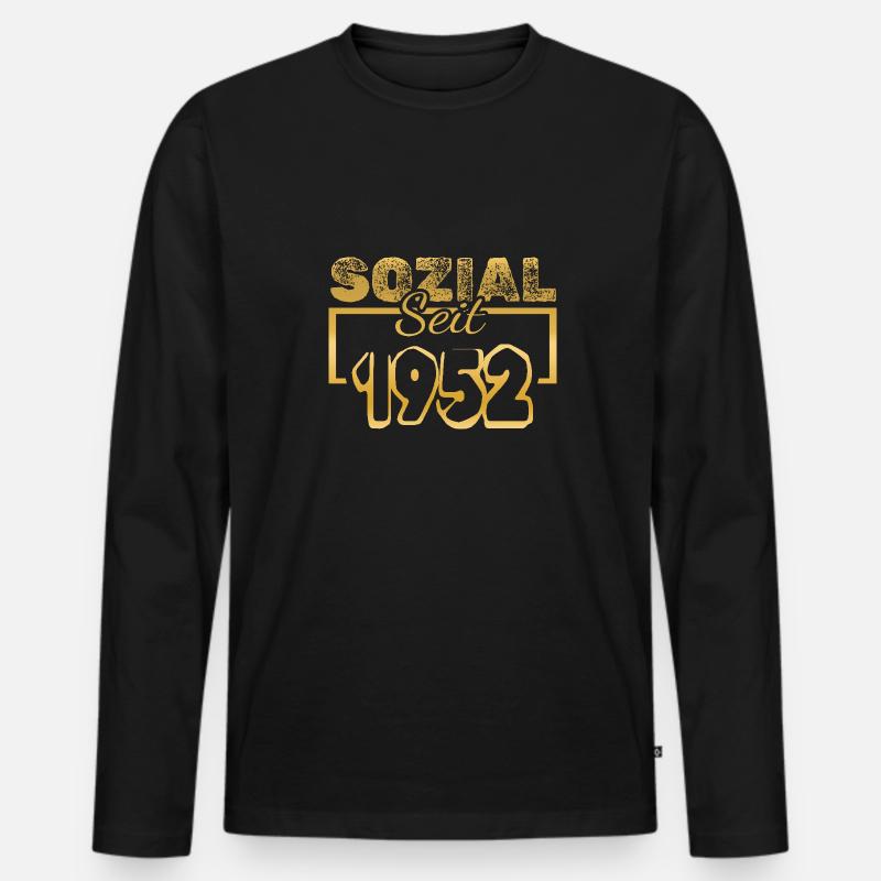 Sozial 1952 - Männer Premium Bio Langarmshirt - Schwarz