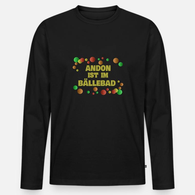 Bälle Andon - Männer Premium Bio Langarmshirt - Schwarz