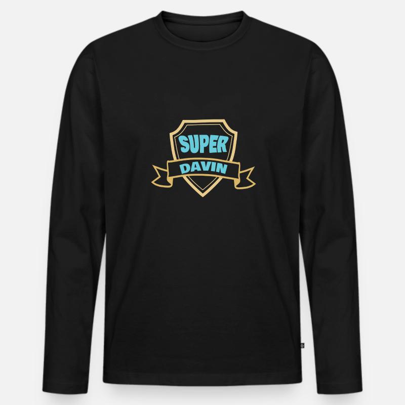 Gift for Davin - Men's Premium Organic Long Sleeve Shirt - black