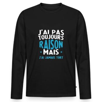 I'm not always right but I'm wrong - Men's Premium Organic Long Sleeve Shirt - black - Front - Nico (187cm)