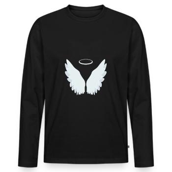 Ailes d'ange - T-shirt manches longues Premium bio Homme - noir - Devant - Nico (187cm)