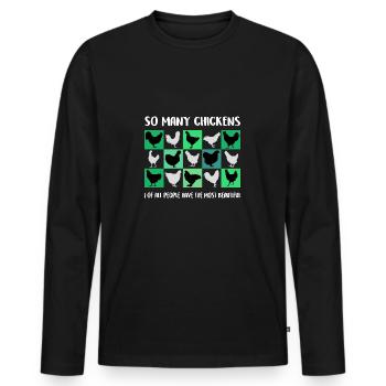 J’ai les plus belles poules - T-shirt manches longues Premium bio Homme - noir - Devant - Nico (187cm)