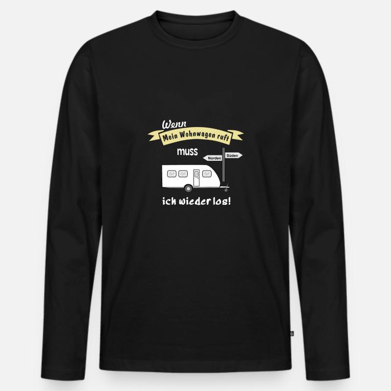 mein wohnwagen ruft - Männer Premium Bio Langarmshirt - Schwarz