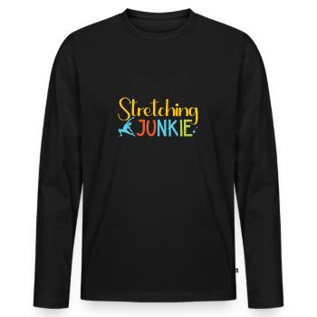 Yoga Stretching Junkie Funny Yoga - Men's Premium Organic Long Sleeve Shirt - black - Front - Nico (187cm)