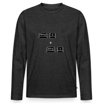Ctrl c Ctrl v Keyboard Computer Copy Gift - Men's Premium Organic Long Sleeve Shirt - heather anthracite - Front - Nico (187cm)