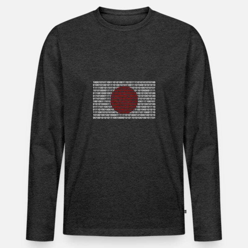 Japan flag numbers binary code byte bit code Men's Premium Organic Long Sleeve Shirt