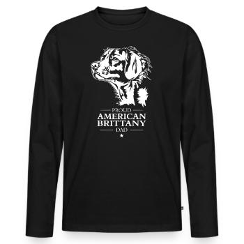 American Brittany Dad Hunde Hund Brittany Wilsigns - Männer Premium Bio Langarmshirt - Schwarz - Vorne - Nico (187cm)