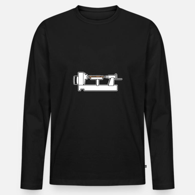 Drechseln - Männer Premium Bio Langarmshirt - Schwarz