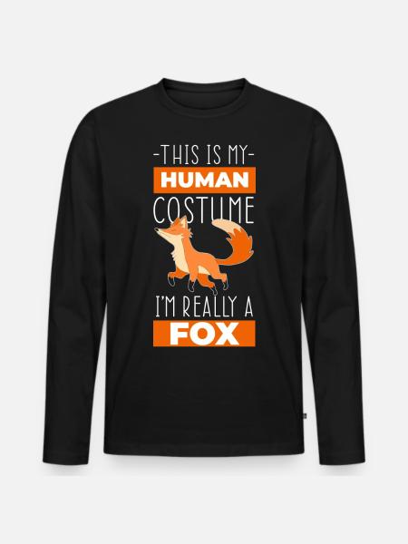 Fuchs Hühnerschreck Fuchsfell Intelligenz - Männer Premium Bio Langarmshirt - Schwarz