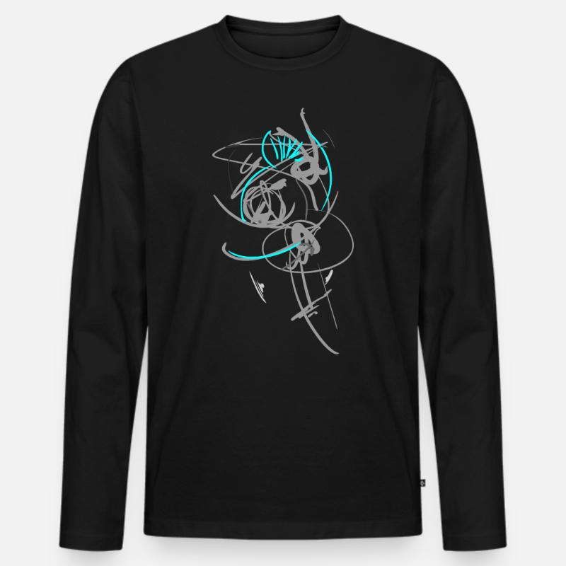 Wicca Abstrakt - Männer Premium Bio Langarmshirt - Schwarz