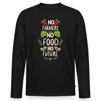 No Farmers No Food No Future Farmer Farmer - Men's Premium Organic Long Sleeve Shirt - black - Front - Nico (187cm)