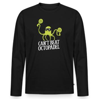 Padel Oktopus als Padel Tennis Spieler - Männer Premium Bio Langarmshirt - Schwarz - Vorne - Nico (187cm)
