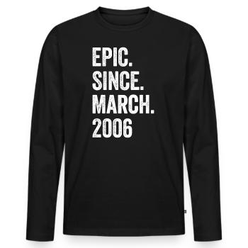 17 ans Epic depuis mars 2006 17e anniversaire - T-shirt manches longues Premium bio Homme - noir - Devant - Nico (187cm)