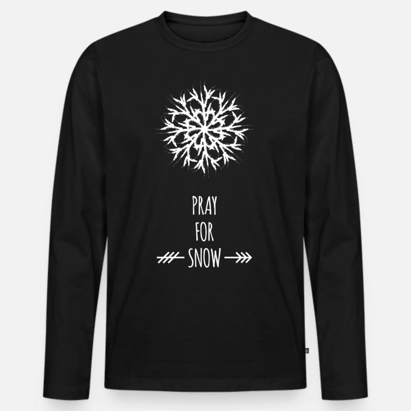 Pray For Snow - Männer Premium Bio Langarmshirt - Schwarz