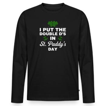 Ich habe die Doppel-D's in St. Paddy's Day gesetzt - Männer Premium Bio Langarmshirt - Schwarz - Vorne - Nico (187cm)