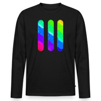 Lignes | Lignes ondulées | symboles | modèles de | Mosaïque - T-shirt manches longues Premium bio Homme - noir - Devant - Nico (187cm)