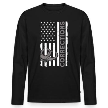 Handschellen Justizvollzugsbeamter Gefängniswärter - Männer Premium Bio Langarmshirt - Schwarz - Vorne - Nico (187cm)