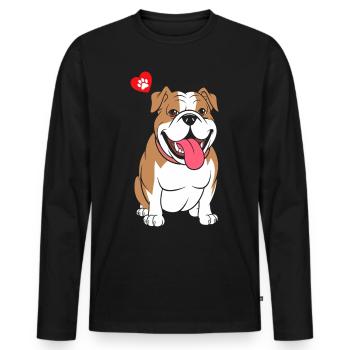 Bulldog - Men's Premium Organic Long Sleeve Shirt - black - Front - Nico (187cm)
