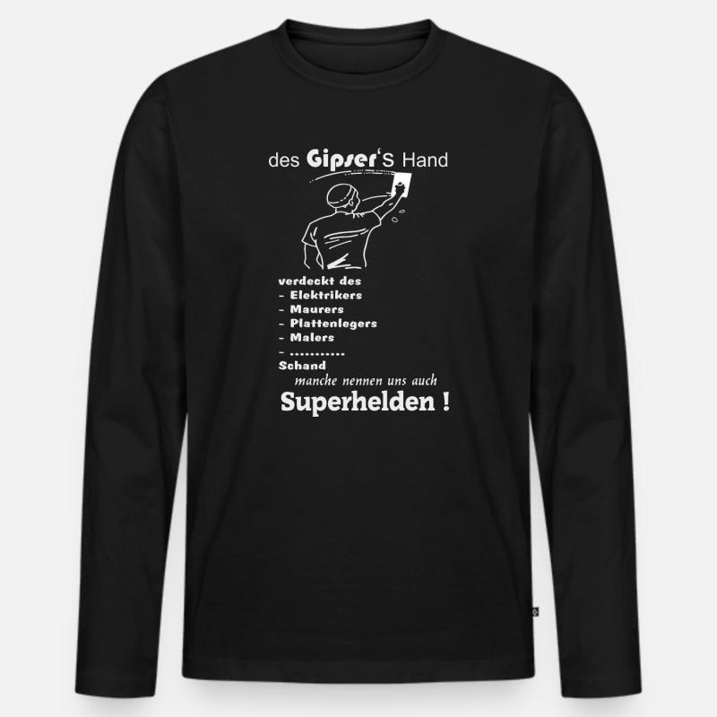 Beruf Gipser lustig - Männer Premium Bio Langarmshirt - Schwarz