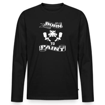 Lackierer - Männer Premium Bio Langarmshirt - Schwarz - Vorne - Nico (187cm)
