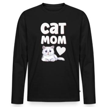Chats Chats - T-shirt manches longues Premium bio Homme - noir - Devant - Nico (187cm)