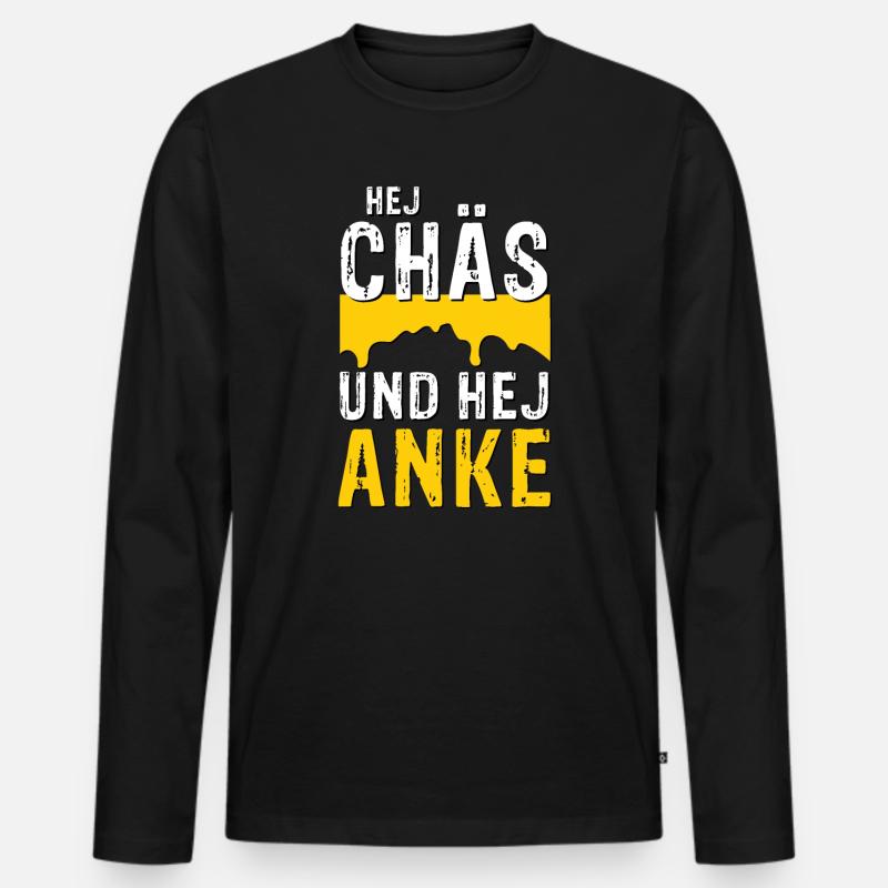 Hej Chäs und hej Anke - Männer Premium Bio Langarmshirt - Schwarz
