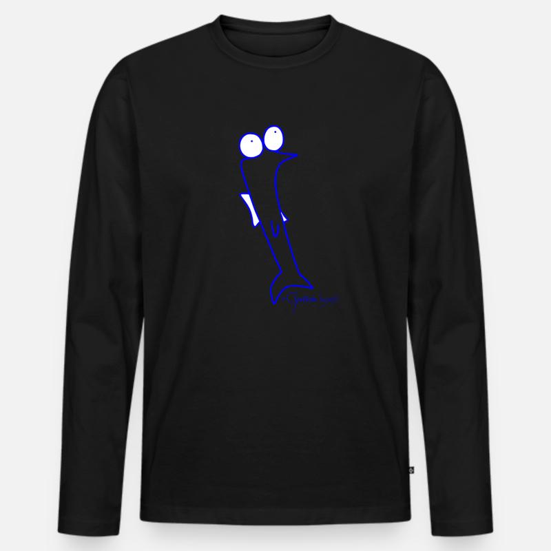 Plötzfisch - Piscis Rutilus - Männer Premium Bio Langarmshirt - Schwarz
