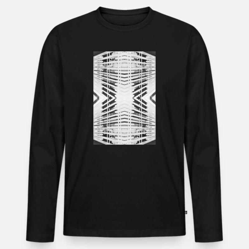 Abstraktes Holz V.2 - Männer Premium Bio Langarmshirt - Schwarz
