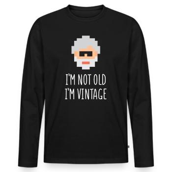 Ich bin nicht alt Ich bin Vintage - Männer Premium Bio Langarmshirt - Schwarz - Vorne - Nico (187cm)