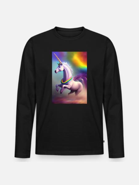 Unicorn - Men's Premium Organic Long Sleeve Shirt - black