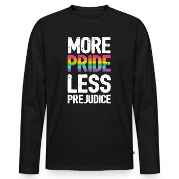 LGBT Pride Month - More Pride. Less Prejudice. - Men's Premium Organic Long Sleeve Shirt - black - Front - Nico (187cm)