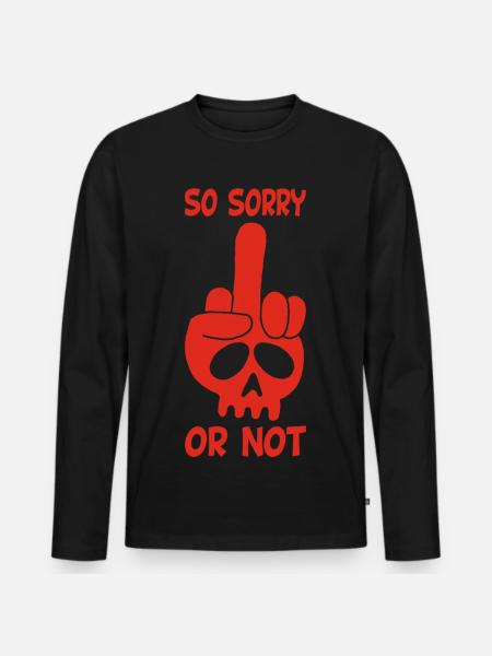 Rude Red Skull - Men's Premium Organic Long Sleeve Shirt - black