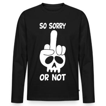 Rude White Skull - Men's Premium Organic Long Sleeve Shirt - black - Front - Nico (187cm)