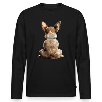 Chihuahua - T-shirt manches longues Premium bio Homme - noir - Devant - Nico (187cm)