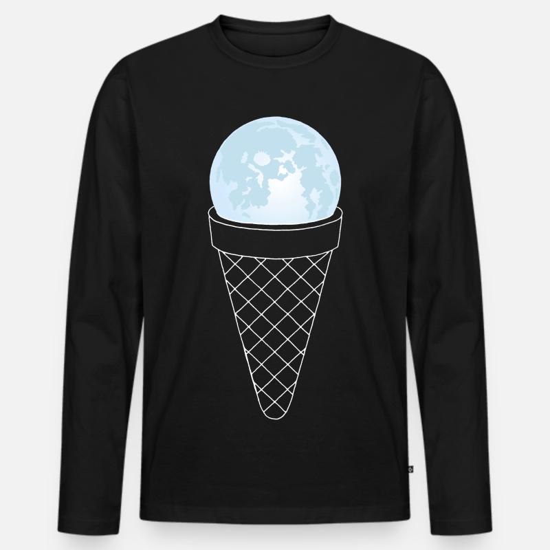 Eis vom Mond - Männer Premium Bio Langarmshirt - Schwarz