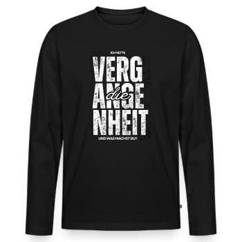 Ich rette die Vergangenheit - Männer Premium Bio Langarmshirt - Schwarz - Vorne - Nico (187cm)