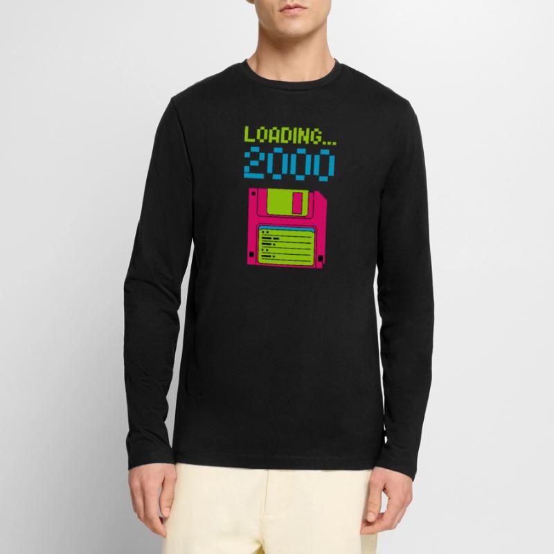 Loading 2000 Disketten-Design Retro Pixel Design Männer Premium Bio Langarmshirt