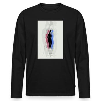 DANDYISM - Dandiy Hoch 3 - Vintage Style - Men's Premium Organic Long Sleeve Shirt - black - Front - Nico (187cm)