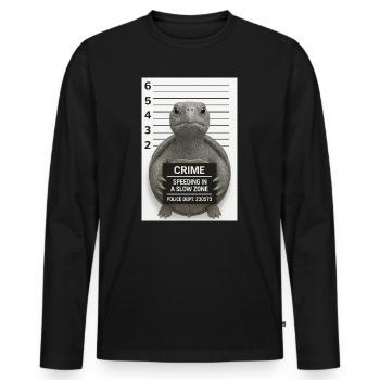 Turtle – Too fast for the territory - Men's Premium Organic Long Sleeve Shirt - black - Front - Nico (187cm)