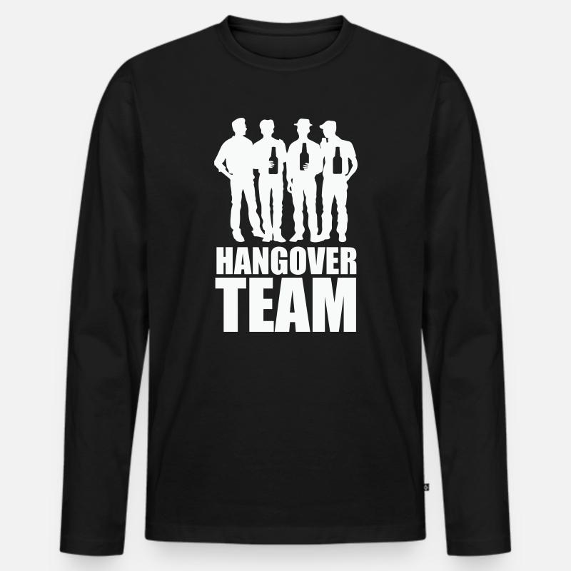 Hangover Team - Männer Premium Bio Langarmshirt - Schwarz